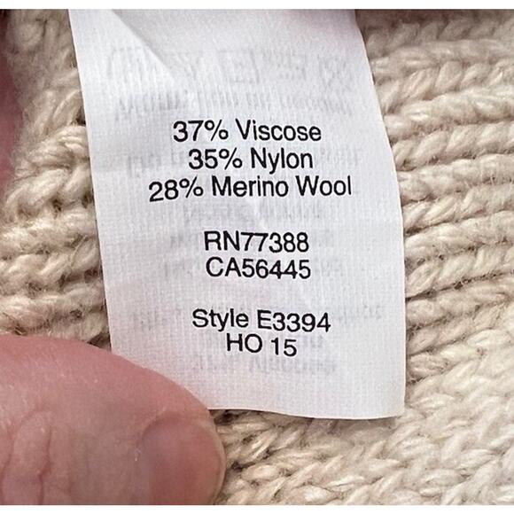 J Crew Womens Sweater Cable Knit Sweater Sz S Wool Beige Preppy Academia Minimal - Picture 4 of 7